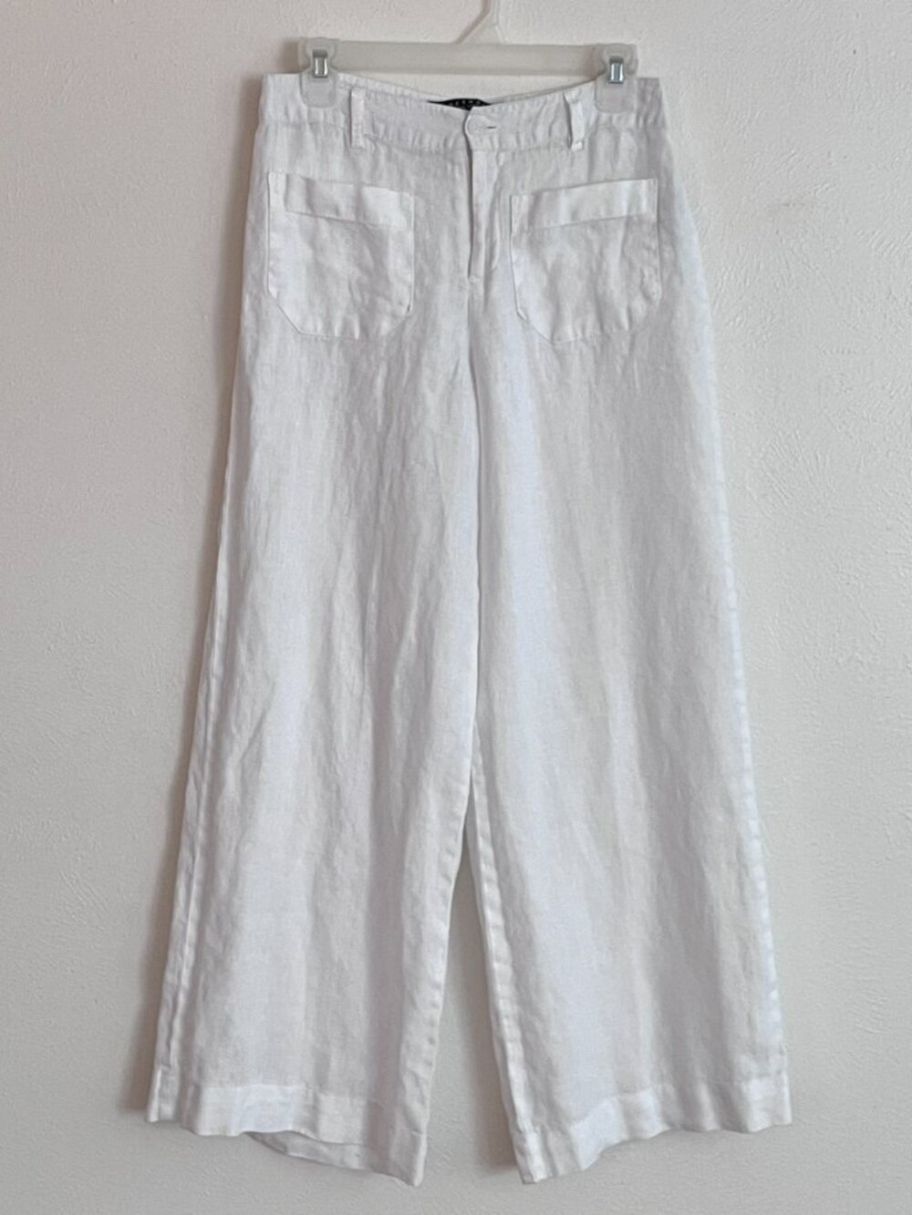 Sanctuary Standard Surplus White Wide Leg 100% Linen Pants Size 26 Coastal Beach